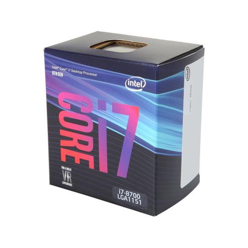 Processeur d'ordinateur de bureau Intel Core i7-8700 Coffee Lake i7 8e generation, 6 coeurs jusqu'a 4,6 GHz LGA 1151 (serie 300) 65 W Intel UHD Graphics 630