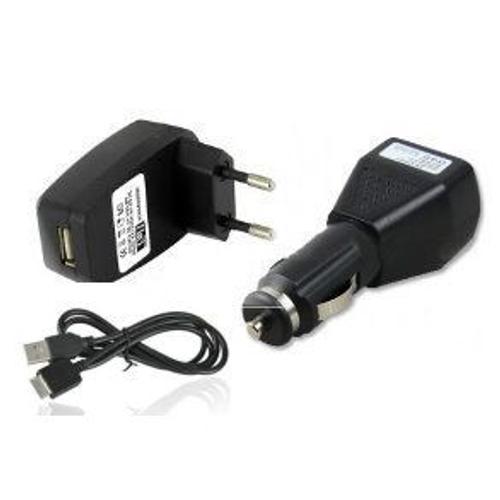 Kit câble USB plus chargeur secteur plus chargeur voiture SONY pour NWZ S754 8 Go NWZ S755 16 Go