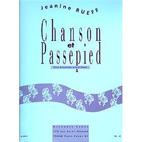 Chanson Et Passepied Op.16 Saxophone Alto En Mib Et Piano