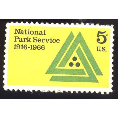 Timbre U S A, National Park Service 1916-1966, 5 Cents, Oblitéré