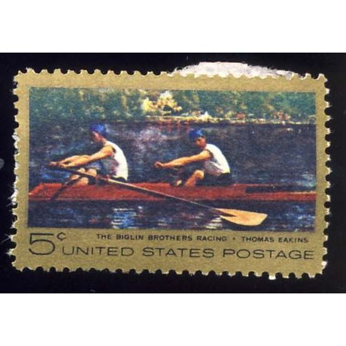 Timbre U S A, The Biglin Brothers Racing. Thomas Eakin, 5 Cents, Non Oblitéré