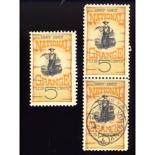 Timbre U S A, National Grange, 1867-1967,  Cents, 1 Oblitéré, 2 Non Oblitérés