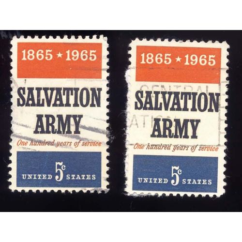 Timbre U S A, Salvation Army One Hundred Years Of Service, 1865-1965, 5 Cents, Oblitéré