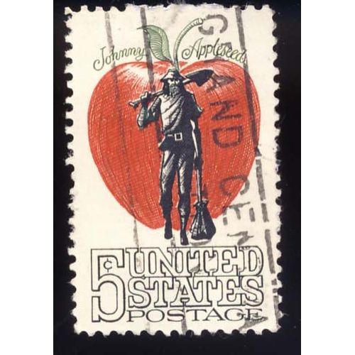 Timbre U S A, Johnny Appleseed, United States Postage 5 Cents, Oblitéré