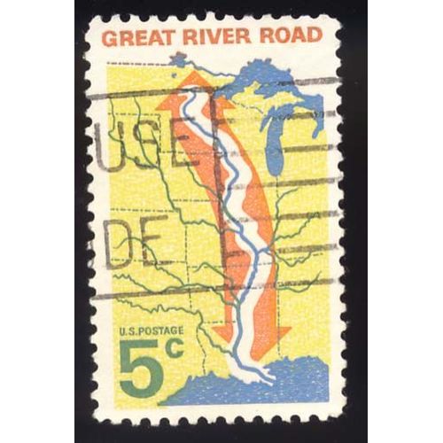 Timbre U S A, Great River Roas, U. S. Postage 5 Cents, Oblitéré