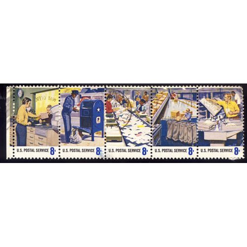 Timbre U S A, U. S. Postage Service, Avec Publicité Pour Le Service Postal Au Dos 8 Cents, Oblitéré
