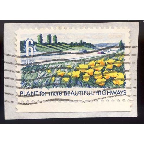Timbre U S A, Plant For More Beautiful Highgways, 6 Cents, Oblitéré