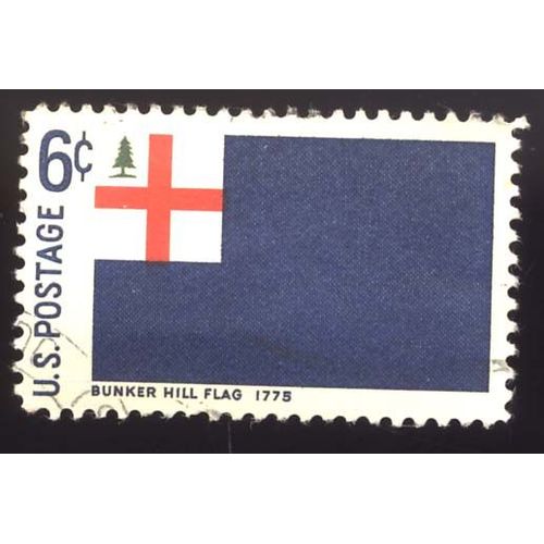 Timbre U S A, Bunker Hill Flag 1775, U. S. Postage 6 Cents, Oblitéré