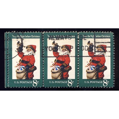 Timbre U S A, 'twas The Night Bbefore Christmas, U S Postage 8 Cents, Oblitéré
