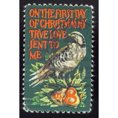Timbre U S A, On The First Day Of Christmas My True Love Sent To Me, 8 Cents, Oblitéré