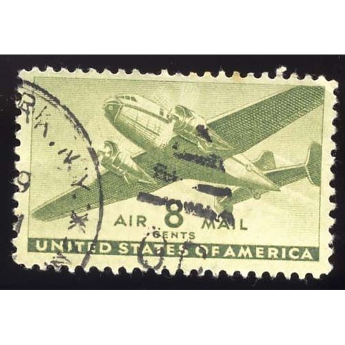 Timbre U S A, Air Mail 8 Cents, Oblitéré