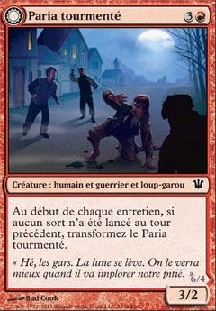 Foil Premium Paria Tourmenté // Loup-Garou Déchainé - Magic Mtg - Innistrad Vf Mint 165 - C