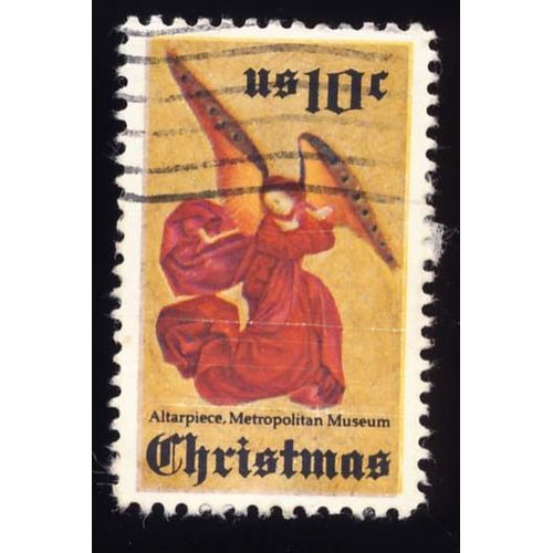Timbre U S A, Christmas, Altarpiece, Metropolitan Museum, 10 Cents, Oblitéré