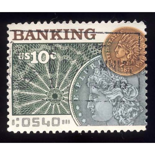 Timbre U S A, Banking, 0540, 10 Cents, Oblitéré