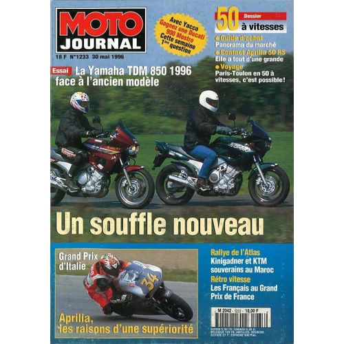 Moto Journal  N° 1233 : La Yamaha Tdm 850 1996 Face A L'ancien Modele;Grand Prix D'italie: Aprilia,Les Raisons D'une Superiorite;Rallye De L'atlas: Kinigardner Et Ktm