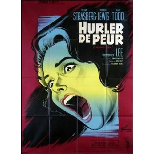 Hurler De Peur / Scream Of Fear / Taste Of Fear- Véritable Affiche De Cinéma - Format 120x160 Cm - De Seth Holt Avec Susan Strasberg, Ronald Lewis, Ann Todd, Christopher Lee - Année 1961