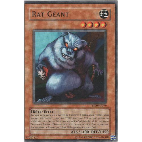 Carte Yu-Gi-Oh! "Rat Géant" Rare Mdm-F079