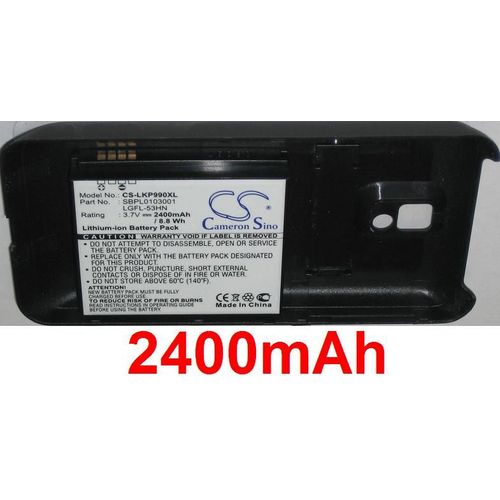 Batterie Pour Lg Optimus 2x, Lg Optimus 2x Speed, Lg Optimus 3d, Lg Optimus Speed, Lg P920, Lg P990, Lg P999, Lg Star, P/N: Lgfl-53hn Lgfl53hn, Sbpl0103001 **2400mah**