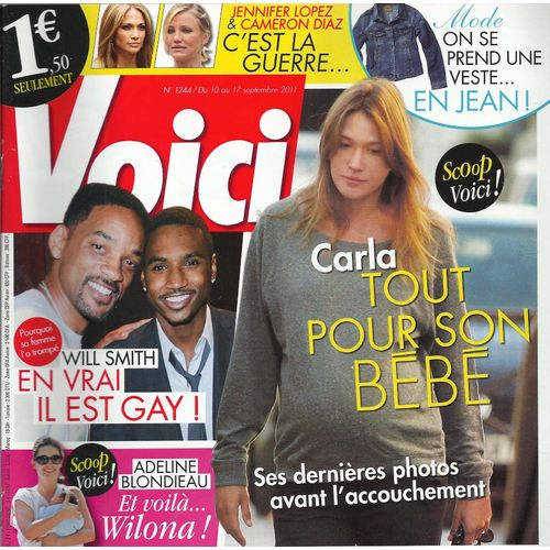 Voici 01244 Carla Bruni, Will Smith (Gay ?) Jennifer Lopez & Cameron Diaz, Adeline Blondieau