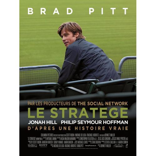 Le Stratège (Moneyball) - Véritable Affiche De Cinéma - Format 40x60 Cm - De Bennett Miller Avec Brad Pitt, Jonah Hill, Robin Wright, Philip Seymour Hoffman, Kathryn Morris - Année  2011