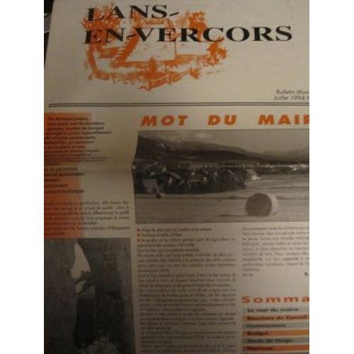 Lans En Vercors, Bulletin Municipal N°22, Juillet 1994