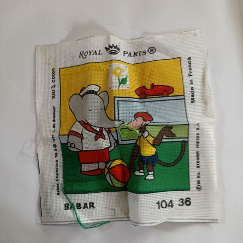 Canevas Ancien Babar Et Zéphir 1991