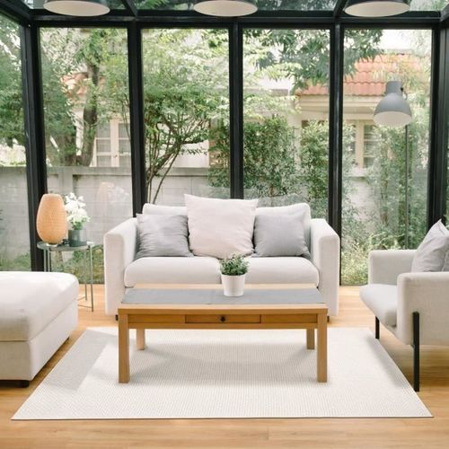 Bangalor - Tapis Aspect Jute Blanc 190x290