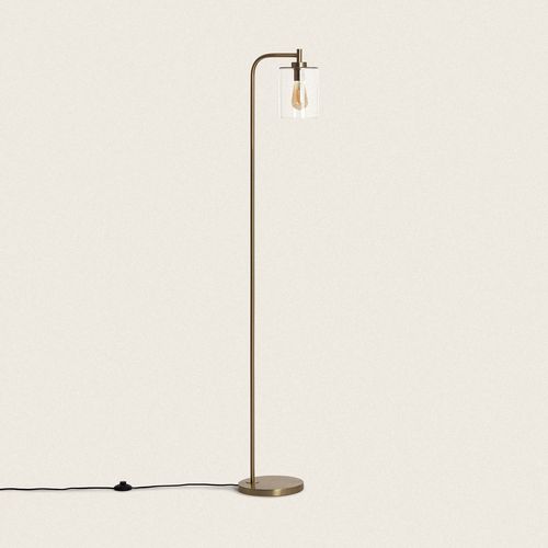 Lampadaire Métal Et Verre Joile Doré