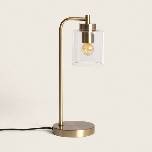 Lampe À Poser Métal Et Verre Joile Doré