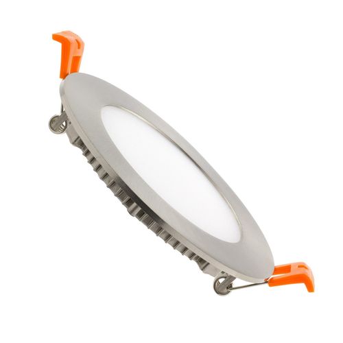 Dalle LED Ronde Extra-Plate 6W Argent?e Coupe ? 110 mm Blanc Neutre 4000K - 4500K