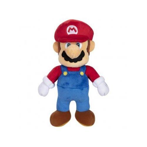 Peluche Mario 28 Cm - Plombier Classique - Doudou Collection Super Mario + 1 Carte Tigre - Enfant