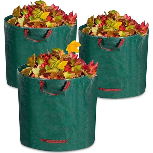 Sacs de Jardin, 3 * 272L Sacs à Déchets de Jardin, Sacs Poubelle pour Les Déchets de Jardin Feuillage de Pelouse Vert Coupe - Réutilisable, YuanBest