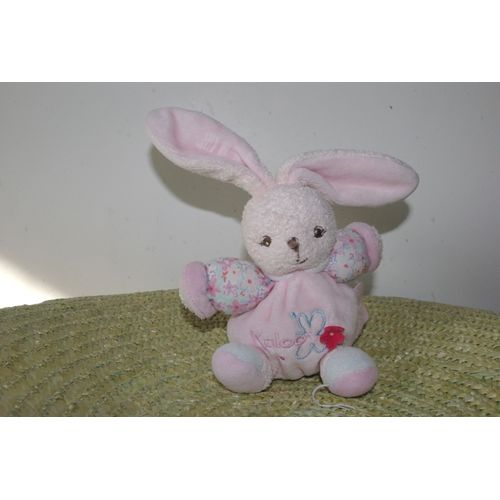 Doudou Lapin Assis Rose