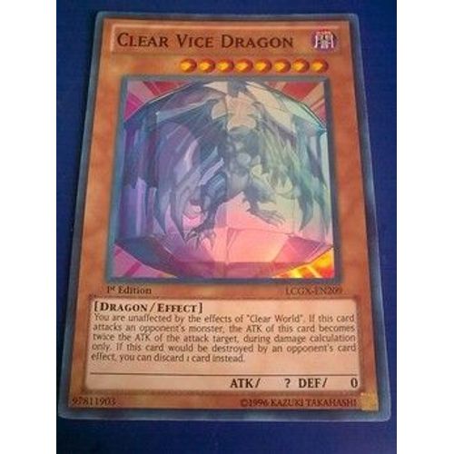 Carte Yu-Gi-Oh - Clear Vice Dragon/Dragon Malicieux Transparent - Legendary Collection 2 - Super Rare 1ere Edition Lcgx-En209