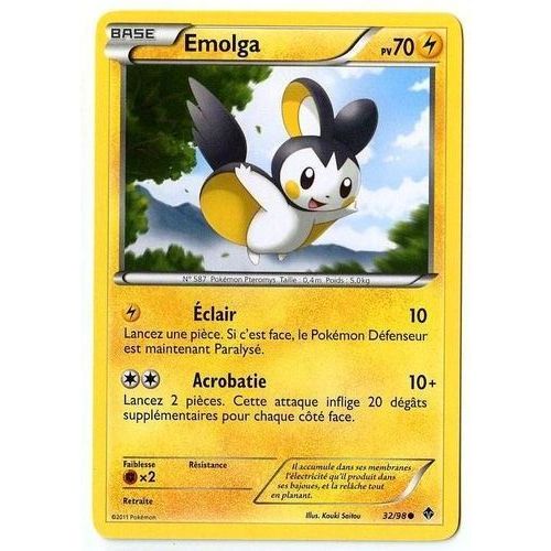 Emolga (32/98) - Pokemon Noir Et Blanc Pouvoirs Emergents