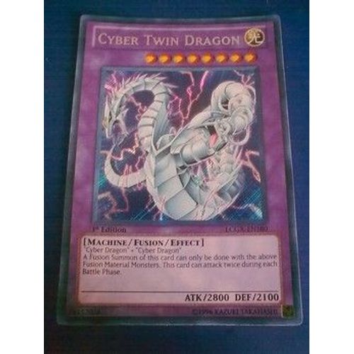 Carte Yu-Gi-Oh - Cyber Twin Dragon/Cyber Dragon Jumelé - Legendary Collection 2 - Secret Rare 1ere Edition Lcgx-En180