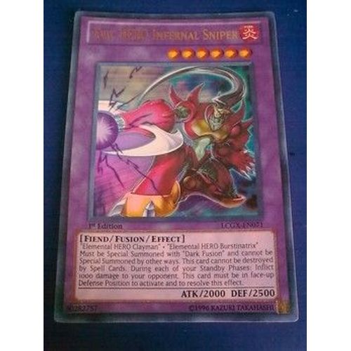 Carte Yu-Gi-Oh - Evil Hero Infernal Sniper/Sniper Infernal Heros Du Mal - Legendary Collection 2 - Ultra Rare 1ere Edition Lcgx-En071