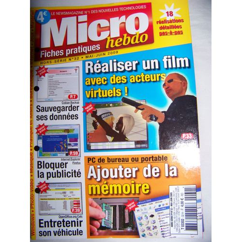 Micro Hebdo Fiches Pratiques  N° 32 : Réaliser Un Film Avec Des Acteurs Virtuels