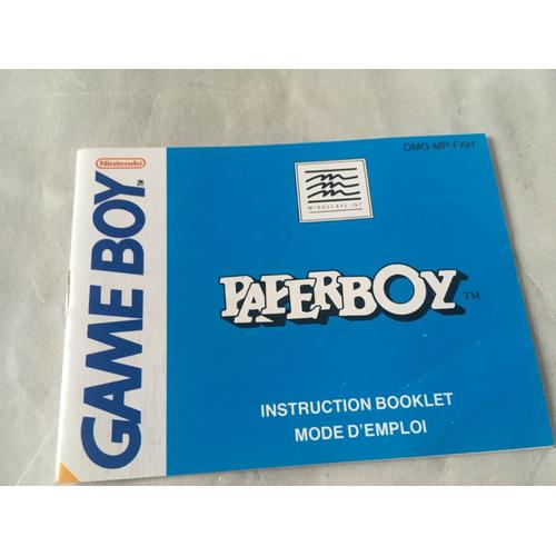 Notice / Mode D'emploi Du Jeu Game Boy Gameboy : Paper Boy