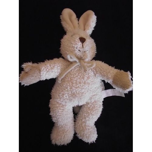 Doudou Lapin Tiamo Collection Peluche Lapin Beige Écru 30 Cm