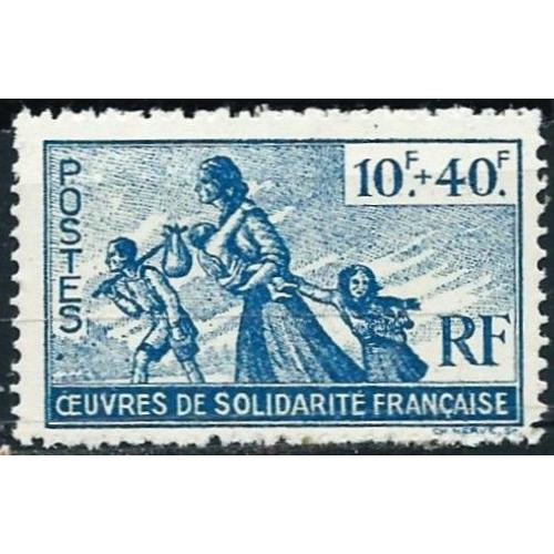 France 1943, Colonies Générales, Très Beau Timbre Neuf** Luxe Yvert 66, Au Profit Des Oeuvres De Solidarité, Femme Et Enfants Réfugiés, 10 + 40f. Bleu.