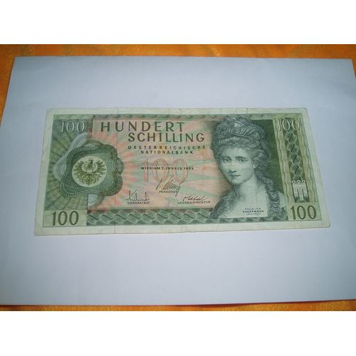Billet De 100 Schilling Autriche / Annee 1969