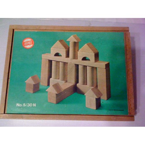 Heros N°5/30n - Jeu De Construction Ancien En Bois Massif