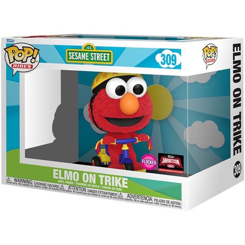 Figurine Funko Pop - Sesame Street N°309 - Elmo Sur Son Vélo - Flocked (76781)