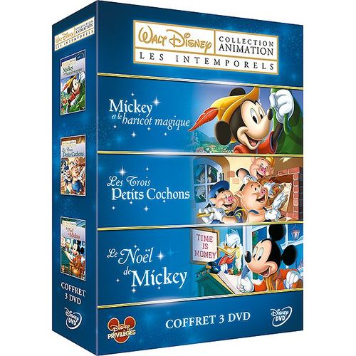 Disney Animation : Les Intemporels - Coffret - Les 3 Petits Cochons + Mickey Et Le Haricot Magique + Le Noël De Mickey - Pack