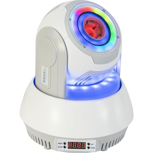 IBIZA LIGHT STAR-SPOT-WH - Lyre Spot 30W RGBW à 7 Gobos et 3 anneaux Lumineux
