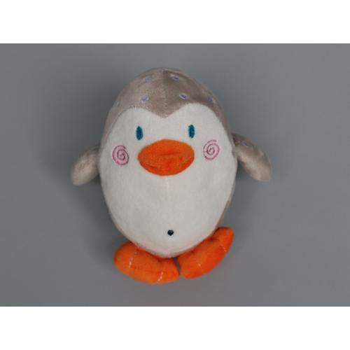 Doudou Pingouin Beige Blanc Orange Carré Blanc Carréblanc