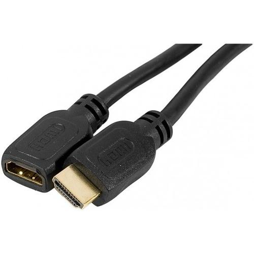 exertis Connect - Câble de rallonge HDMI - HDMI femelle pour HDMI mâle - 2 m - noir