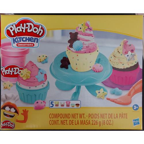 Play Doh Kitchen Créations - Set Petits Gâteaux Confettis - 5 Pots De Pâte À Modeler (Dont 3 Confettis) + 11 Accessoires
