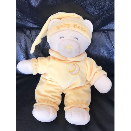 Peluche Ours Gipsy Baby Bear Jaune Bonnet 28 Cm